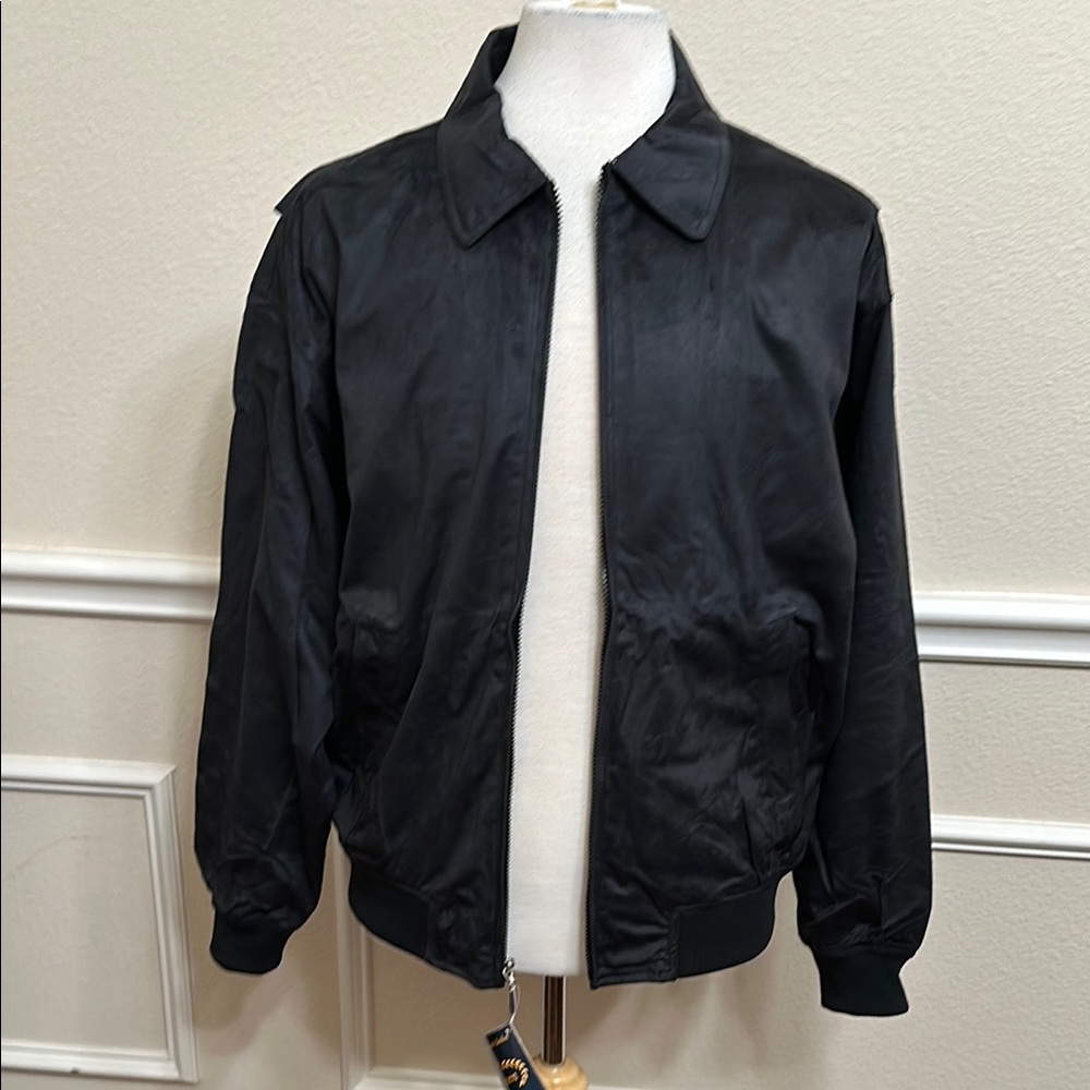 La Veen Microfiber Suede Bomber Jacket